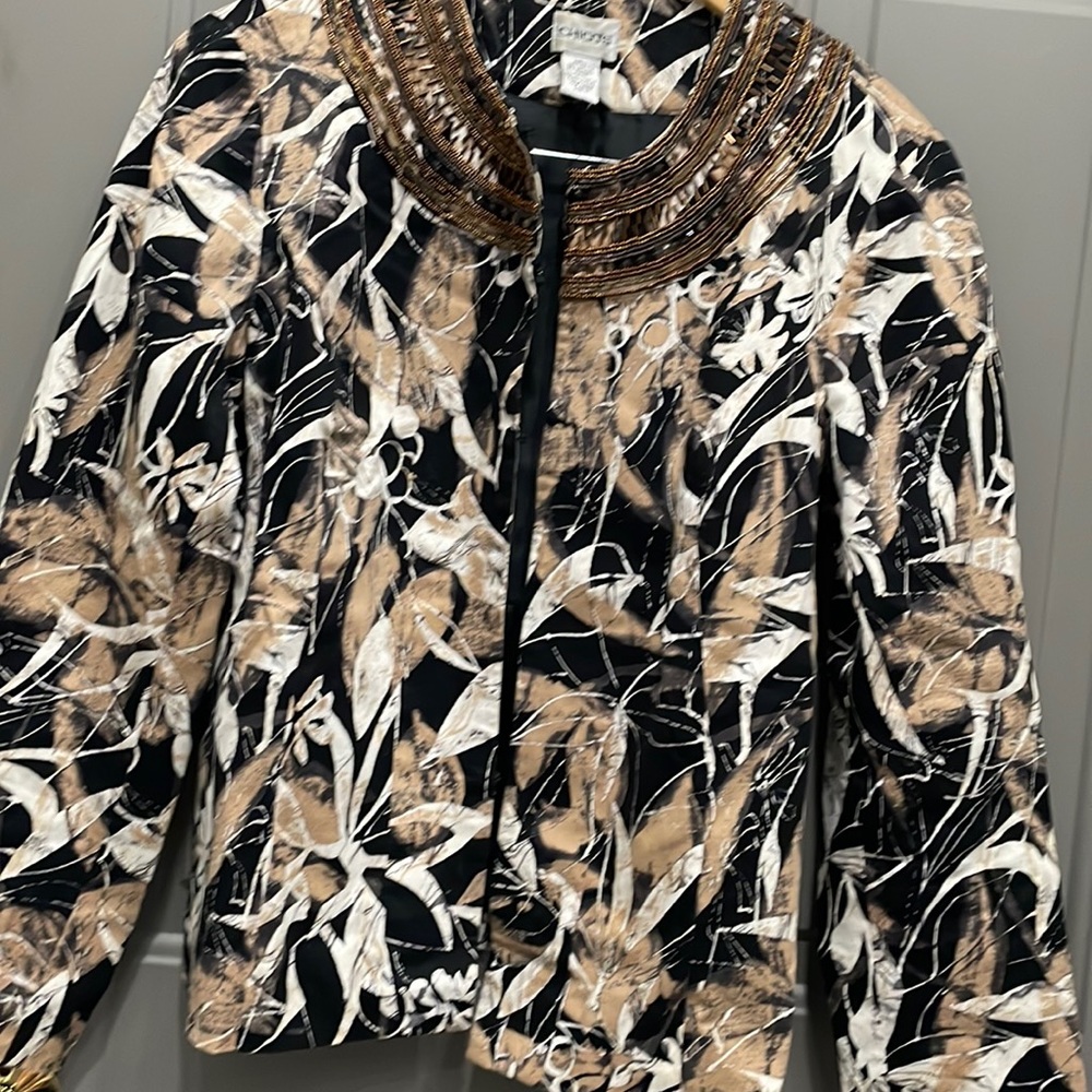 Chicos Jacket with bead detail at collar